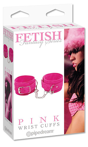 Розовые замшевые наручи Pipedream PINK WRIST CUFFS PD3952-00