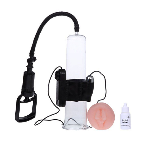 Прозрачная вакуумная помпа Baile Penis Enlarger BM-010066B (24,5 см)