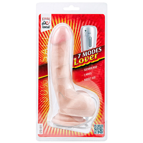Вибромассажёр телесного цвета Erotic Fantasy 7 Modes Lover EFD-011 (18 см)