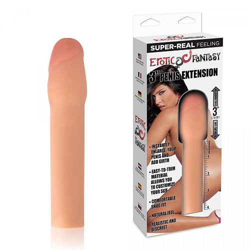 Телесная реалистичная насадка для увеличения члена Erotic Fantasy HT-E2 (20 см)