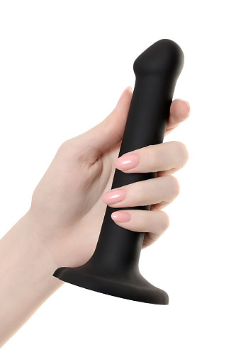Чёрный фаллос на присоске Strap-on-me Silicone Bendable Dildo S 6013137 (17 см)