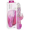Розовый вибратор с клиторальным стимулятором-кроликом и 7 режимми вибрации Seven Creations 11-62CL/B44-ABX (26,5 см)