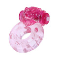 Розовое эрекционное кольцо с мини-вибратором Eroticon «Медвежонок» 30238
