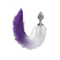 Серебристая анальная пробка с фиолетовым хвостом Lola toys Starlit 4020-03lola
