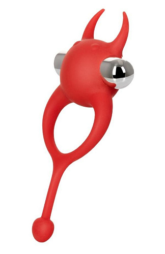 Красное виброкольцо с хвостиком JOS NICK 782021