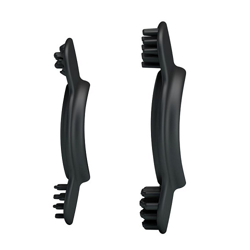 Набор из 2 эрекционных чёрных колец с щеточками для наружной стимуляции Baile BI-210171