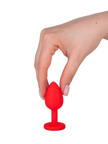 Красная анальная втулка с малиновым кристаллом Сумерки богов 517-02 crimson-DD (7,3 см)