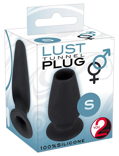 Чёрная анальная пробка с тоннелем Orion Lust Tunnel Plug S 05311970000 (7,5 см)