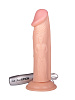 Вибратор с фигурками мужчины и женщины на стволе телесного цвета ToyFa 581012 (20 см)