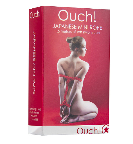 Красная нейлоновая верёвка для бандажа Shots Media BV Japanese Mini OU072RED