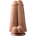 Сдвоенный фаллоимитатор телесного цвета XR Brands Dual Dicks TF1138 (23 см)