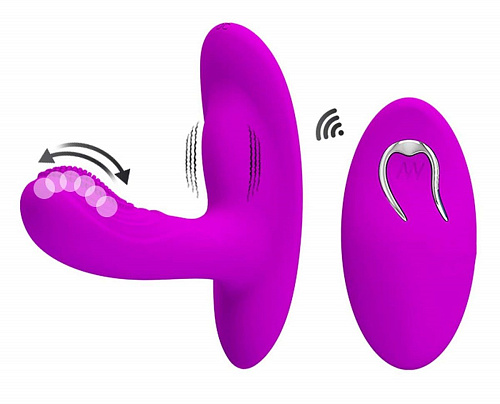 Лиловый вибромассажёр с движущимися шариками Baile Magic Finger BI-014508W