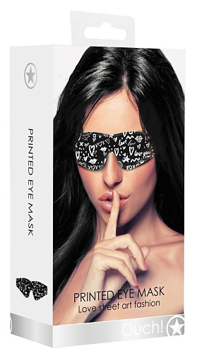 Чёрная маска с узором Shots Media BV Love Street Art Fasion OU331BLK