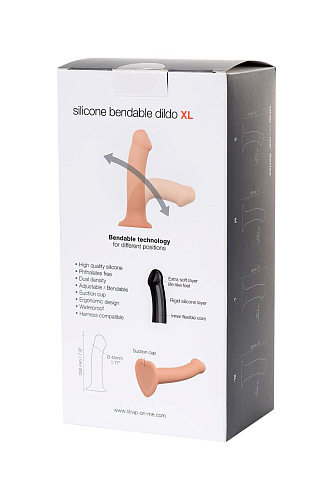 Телесный фаллос на присоске Strap-on-me Silicone Bendable Dildo XL 6013120 (20 см)