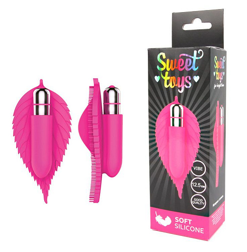 Розовый клиторальный стимулятор в виде листика Bior toys ST-40144-6 (12,5 см)