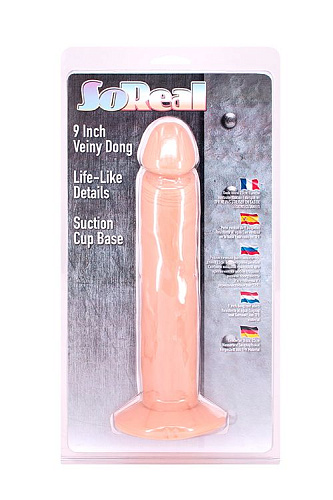 Телесный фаллоимитатор на присоске Seven Creations SO REAL 9INCH VEINY DONG 51127 (22 см)