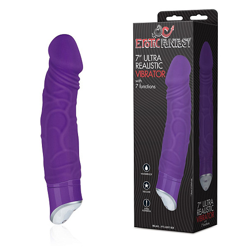 Фиолетовый реалистичный вибратор с 7 режимами Erotic Fantasy HT-V4-PUR (16 см)
