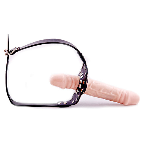 Кляп с фаллоимитатором телесного цвета Erotic Fantasy Strap-on Cockgag Nude EFW029