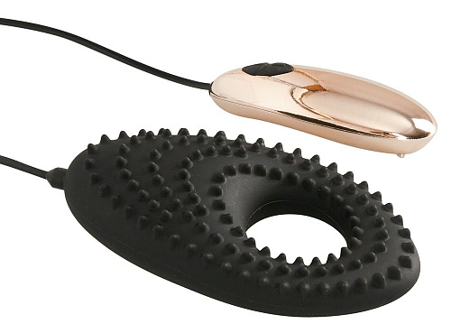 Вибростимулятор чёрный с золотым для пар с пультом Orion Couples Cushion  05937370000