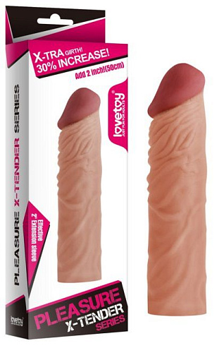 Насадка-фаллоимитатор телесного цвета Lovetoy Super-Realistic Penis LV1052F (19,5 см)