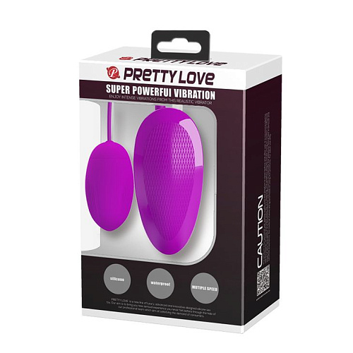 Лиловое виброяйцо с удобным пультом управления вибрацией Baile BI-014519