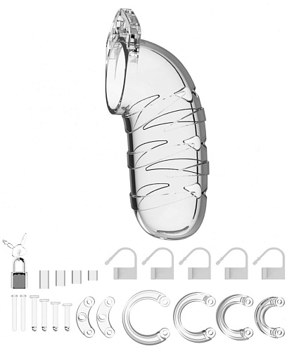 Прозрачный мужской пояс верности Shots Media BV №5 Transparent 5.5 Inch MCG005TRA (14 см)