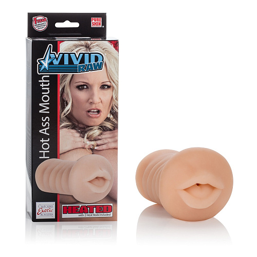 Мастурбатор-ротик телесного цвета California Exotic Novelties Vivid Raw Hot Ass Mouth SE-7510-05-3