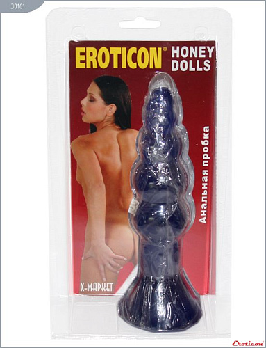 Синяя анальная ёлочка Eroticon 30161 (17 см)