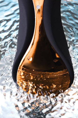 Чёрно-золотой клиторальный вибромассажёр WANAME Surf 482001