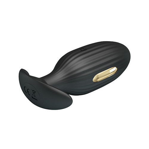 Чёрная анальная вибропробка с электростимуляцией Baile Jefferson BI-040083HP (9,2 см)