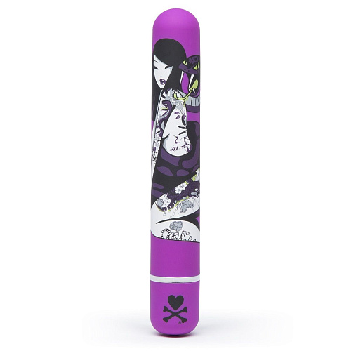 Фиолетовый вибратор с принтом Tokidoki CLASSIC VIBRATOR PURPLE SNAKE WOMAN E27703 (18,4 см)