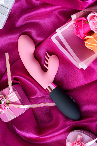 Розовый вибромассажёр с клиторальным стимулятором Eromantica Ornella 230202 (21,5 см)