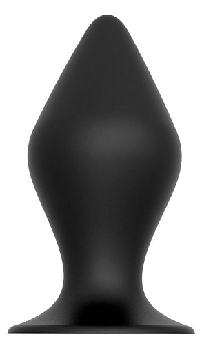 Чёрная анальная пробка Dream Toys PLUG WITH SUCTION CUP 21462 (14,6 см)