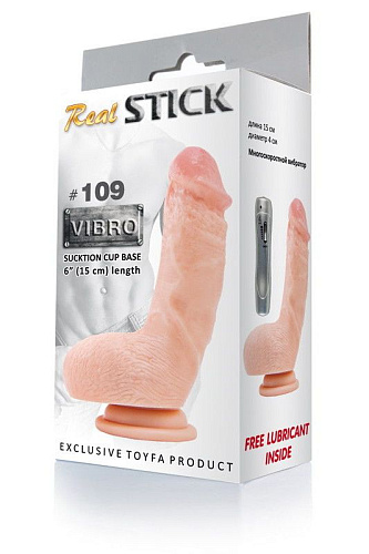 Мультискоростной реалистичный вибратор телесного цвета ToyFa RealStick #109 961009 (15 см)