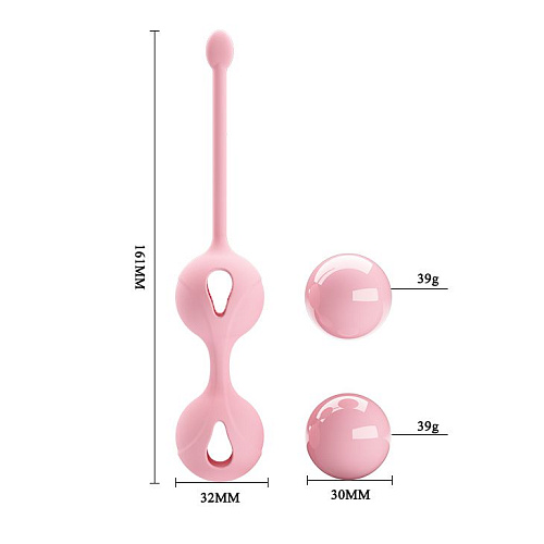 Нежно-розовые вагинальные шарики Baile Kegel Tighten Up I BI-014491-1