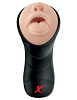 Чёрно-телесный мастурбатор-ротик Pipedream Deep Throat Vibrating Stroker RD507
