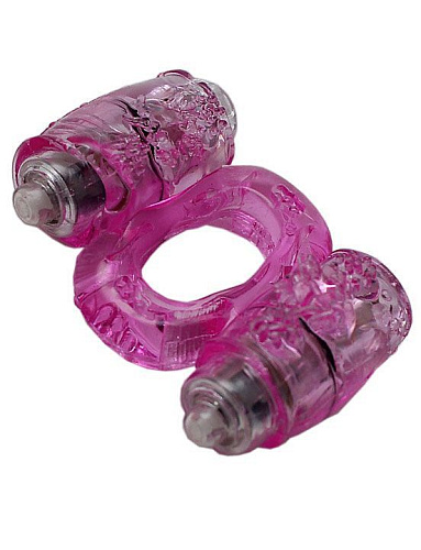 Эрекционное кольцо с 2 виброэлементами Eroticon 31004