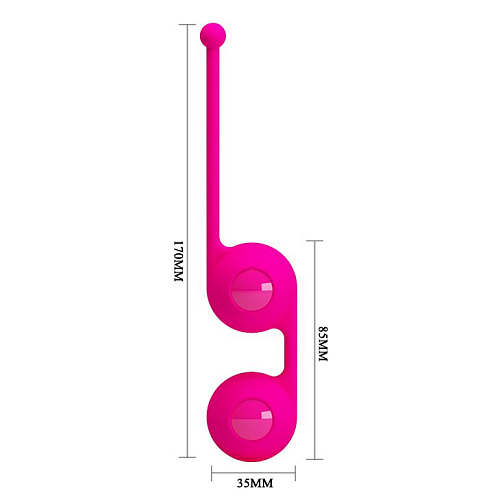 Ярко-розовые вагинальные шарики Baile Kegel Tighten Up III BI-014493