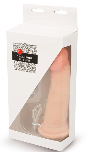 Телесный реалистичный вибратор без мошонки с пультом Пикантные штучки DPW02073-7Z (16 см)