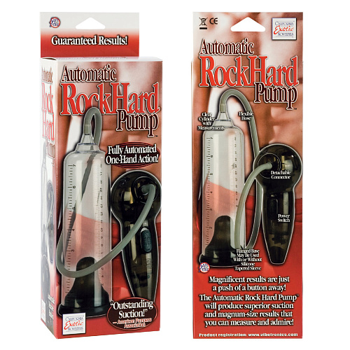 Прозрачная автоматическая вакуумная помпа California Exotic Novelties Rock Hard Pump SE-1037-00-3