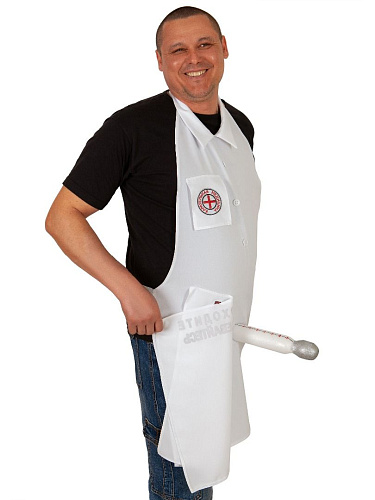 Белый фартук с градусником-фаллосом LOVETOY (А-Полимер) «Карательная медицина» ГБ-006