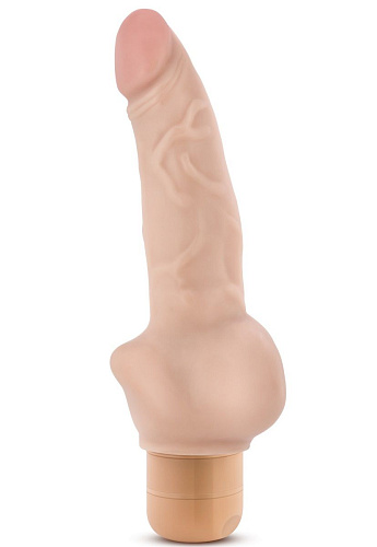 Телесный реалистичный вибратор с широким основанием Blush Novelties Dr. Skin Cock Vibe 12 BL-11373 (20,3 см)