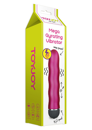 Ярко-розовый гладкий вибратор Toy Joy Mega Power Gyrating 3006010117 (20 см)