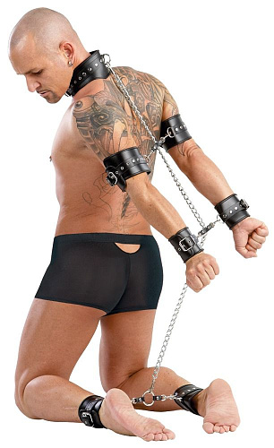 Чёрный кожаный ошейник с оковами Orion ZADO Complete 2030039 1000