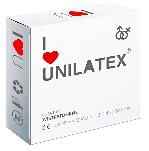 Ультратонкие презервативы телесного цвета Unilatex Ultra Thin №3 (3 шт)