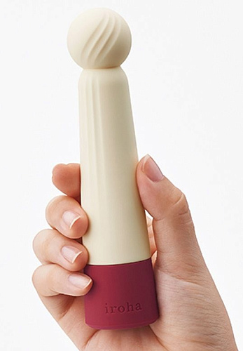 Бежевый вибратор с шаровидной мягкой головкой Tenga IROHA Rin Akane HMR-01 (14,8 см)