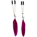 Зажимы для груди с фиолетовыми пёрышками Eroticon P3341PUR