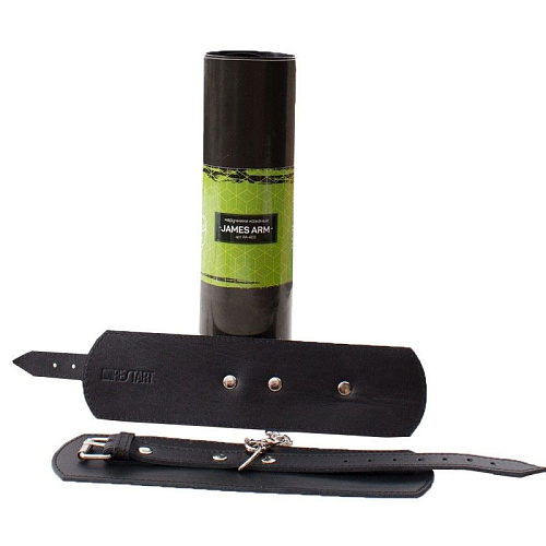 Чёрные кожаные наручи RestArt James Arm RA-603