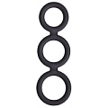 Тройное эрекционное кольцо чёрного цвета NS Novelties Renegade Triad Cock Ring NSN-1116-83
