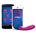 Хай-тек вибромассажёр со смарт-управлением розово-голубого цвета OhMiBod BlueMotion App Controlled NEX 2 E25477 (16,5 см)
